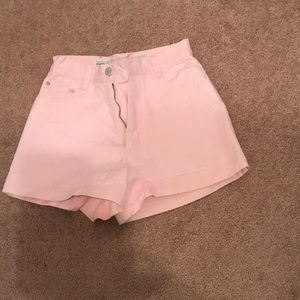 Juniors Pink Denim Shorts